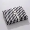 Washed Cotton Bedding Sheets Bedroom Household Plaid Flat Sheet Soft King Queen Full Size Students Dormitory Mattress Cover New 6