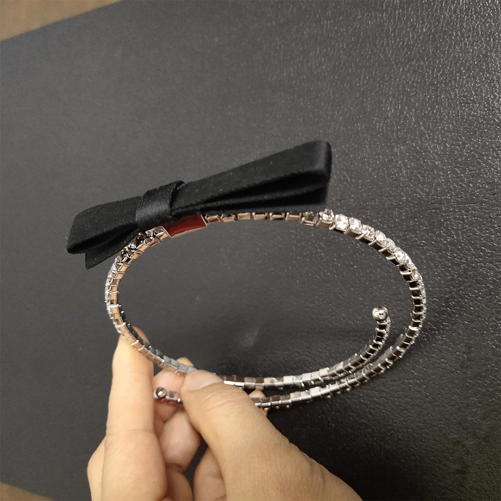 

To Reine Sexy Black Bow Set With Diamonds Collar Fashion Necklace Jewelry Women Banquet Party Chocker Collares Para Mujer