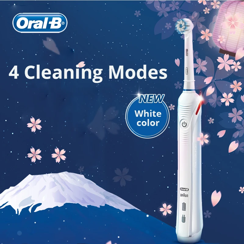 Oral B Electric Toothbrush Pro2000 4000 Rotation Clean Teeth Tooth Brush with Pressures Sensor 3D Teeth Clean Extra 8  Refills