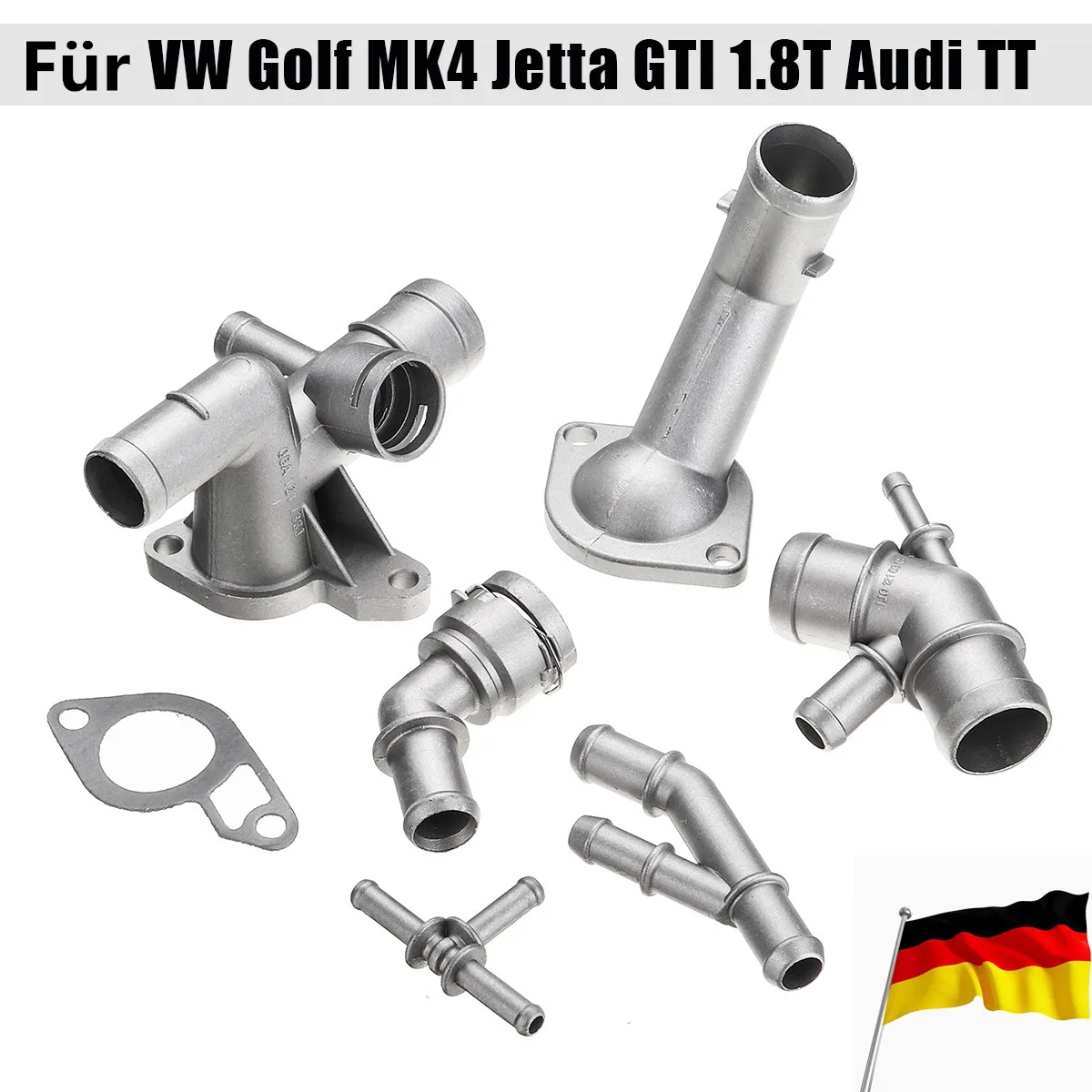 6pcs Aluminum Coolant Flange Upgrade Kit For Vw Golf Mk4 Jetta Gti 1.8t