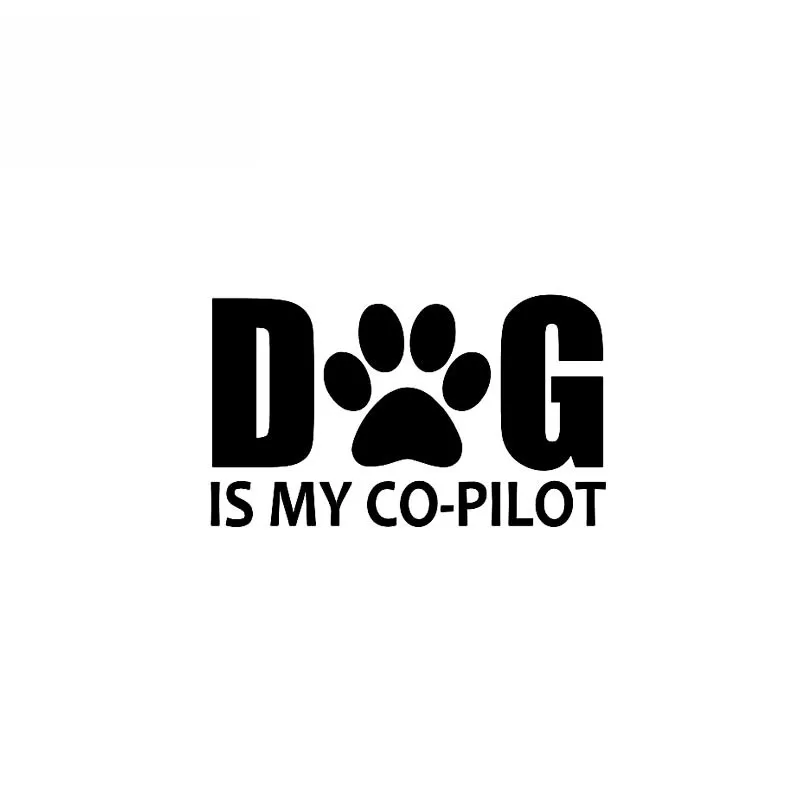 

DOG IS MY CO-PILOT Decal Vinyl Car Sticker Dog on Board Puppy Black/Silver,17CM*10.2CM