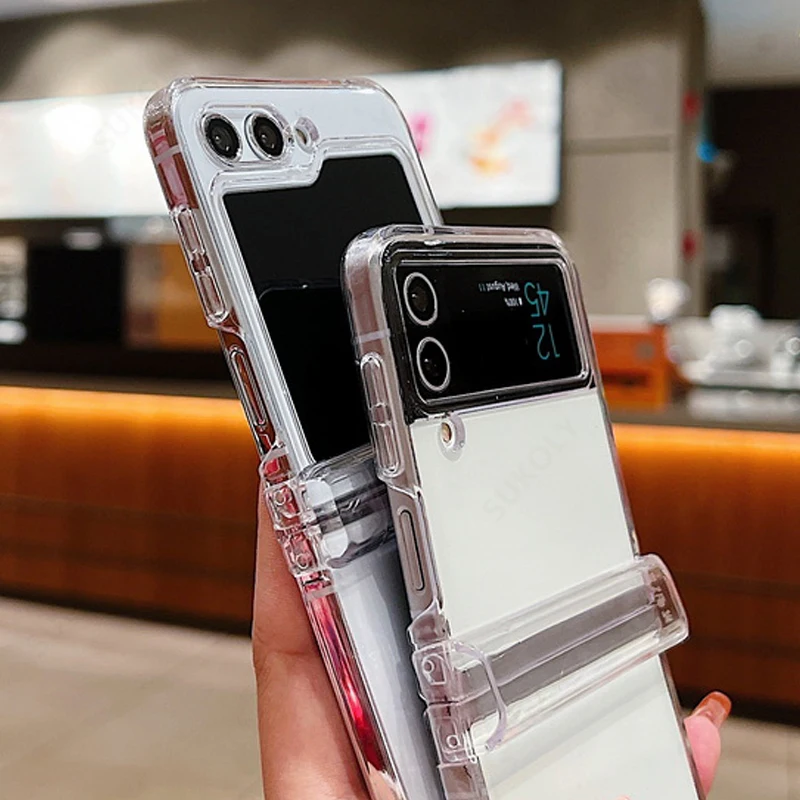Transparent Shockproof Hard PC Case for Samsung Galaxy Z Flip Series