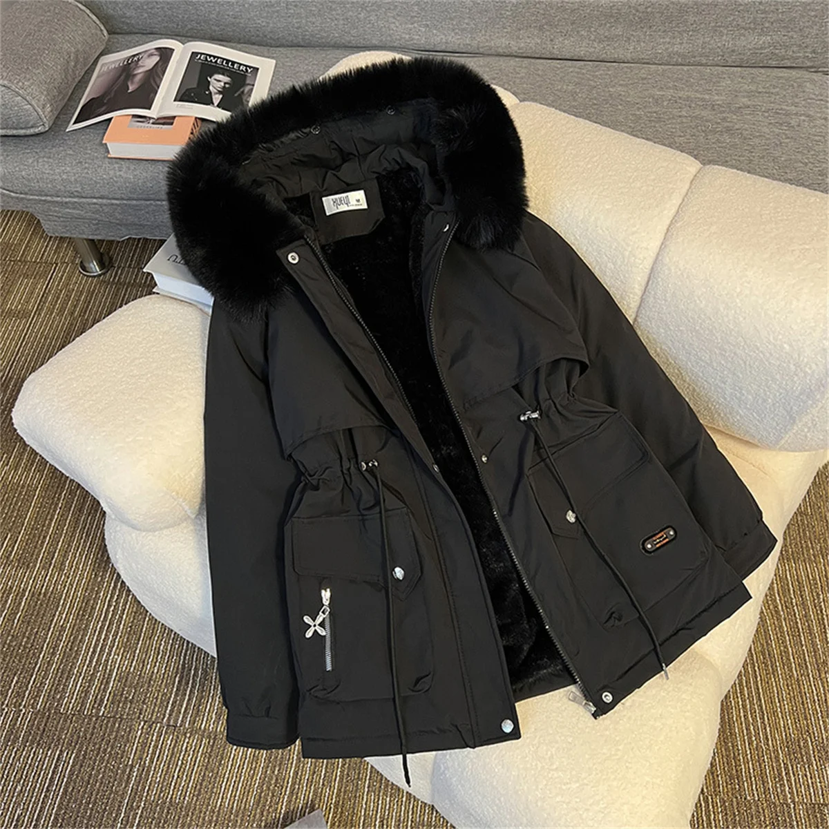 Winter Warm Parkas Jacket Women New Fashion Korean Loose Hooded Thick Casual Cotton Padded Coat Female Overcoat Casual Lady Tops