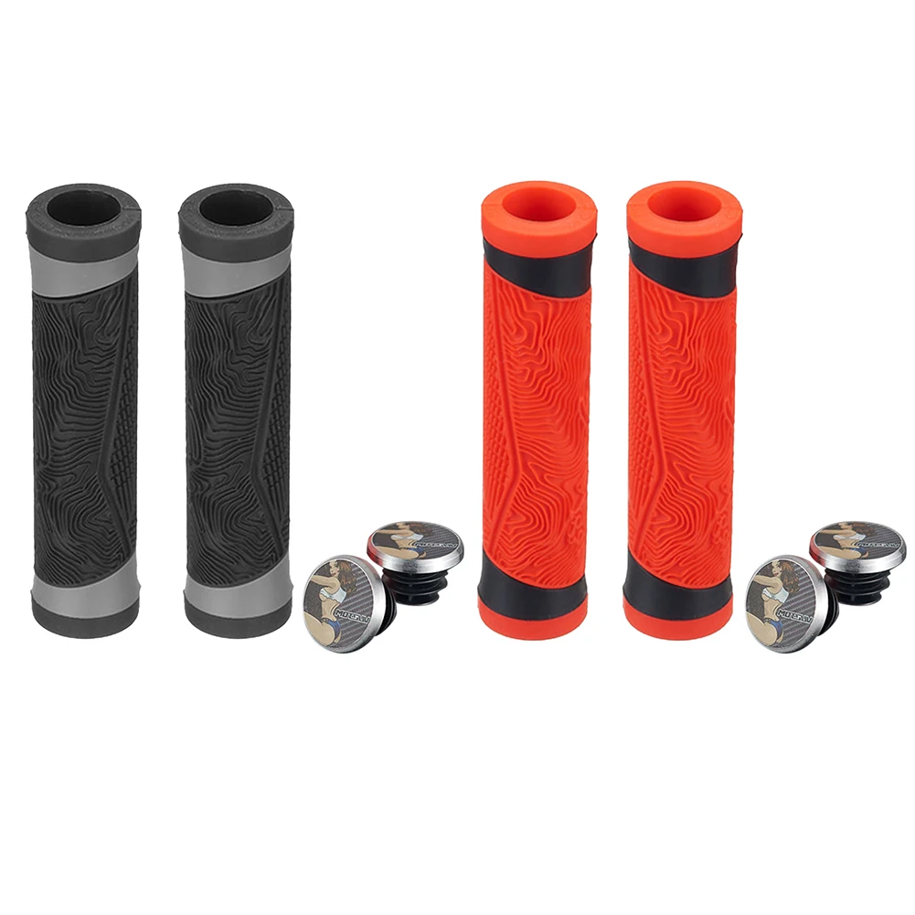 Textured Silicone Handlebar Grips - Red