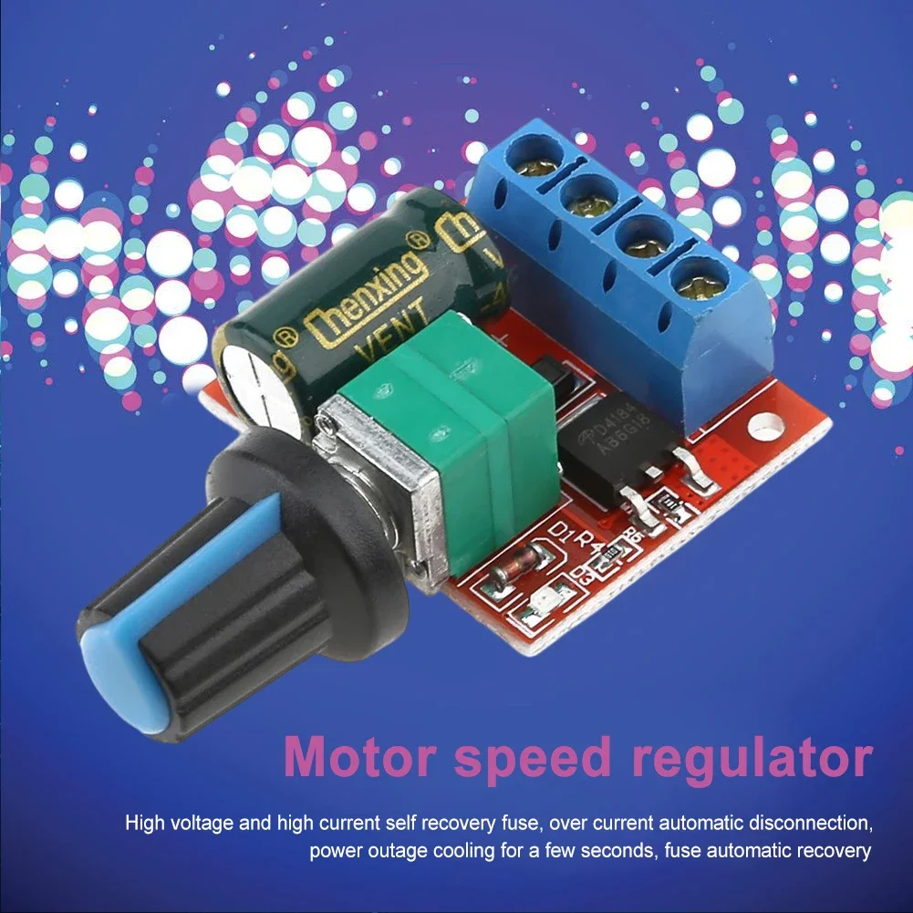 5A 모터 속도 컨트롤러 DC 4.5V-35V 90W PWM 조정 가능한 드라이브 모듈 퓨즈 자동 복구 모터 속도 조절기