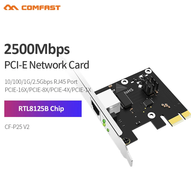 Gigabit 2500mbps Pci Express Network Card Gaming Desktop Pcie