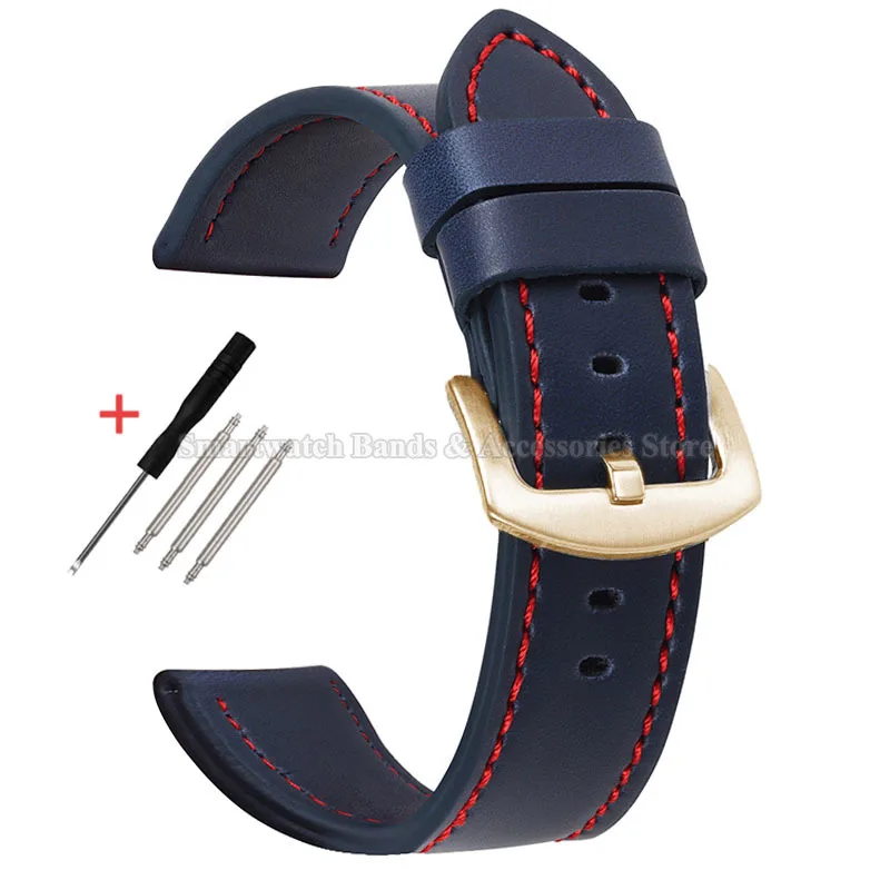 Elegant Vintage Leather Watch Strap - Waterproof Sport Bracelet, Multiple Sizes Available
