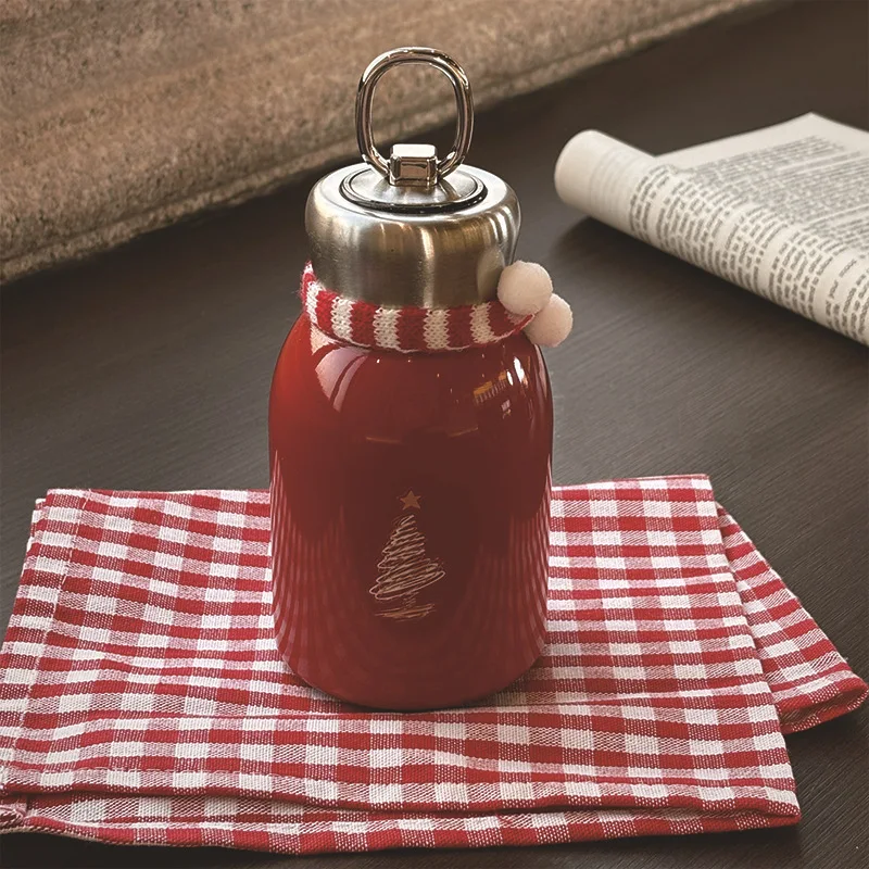 300ML Pocket Thermos Cup Stainless Steel Coffee Mug Portable Travel Water Bottle  Sport Water Bottle Christmas New Year Gifts