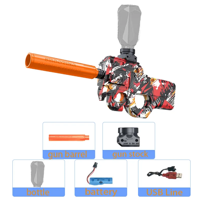 P90 pistolet jouet électrique Blaster pistolet tir jeu de Sport en plein air haute vitesse Rechargeable jeu interactif pour garçon adulte cadeau