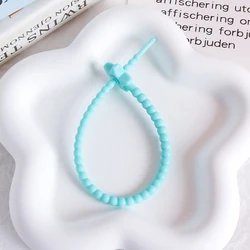Candy - Colored Five - Pointed Star Silicone Lanyard Key Chain Strap - 22cm (For Sky Blue)