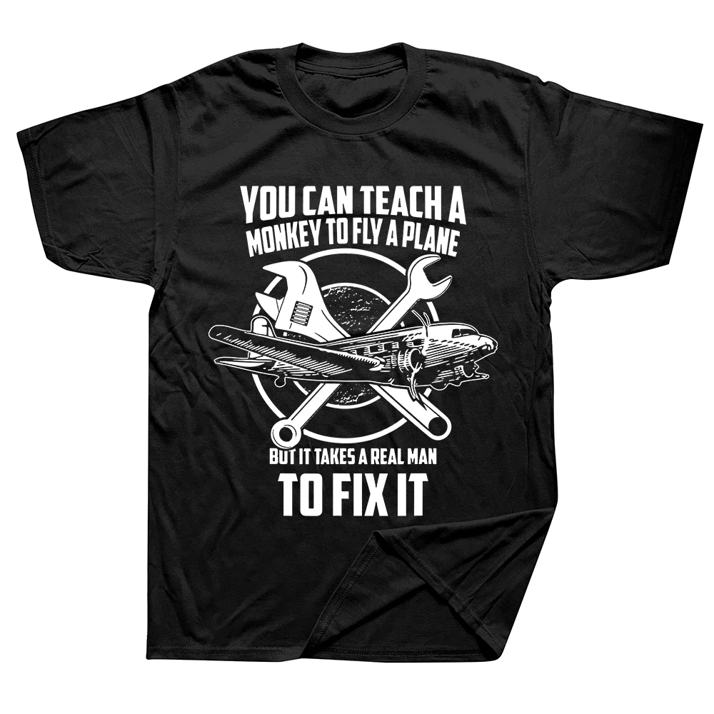 Neuheit: Fantastisches Flugzeugmechaniker-T-Shirt für echte Männer, Flugzeugreparateur, klassisches T-Shirt, grafische Streetwear, kurzärmelig, Geburtstagsgeschenk.