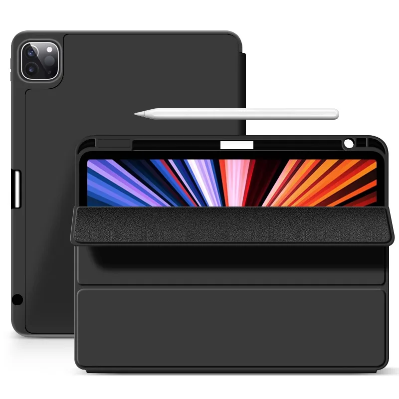 Enhanced PU Leather Trifold Stand Case with Pen Holder