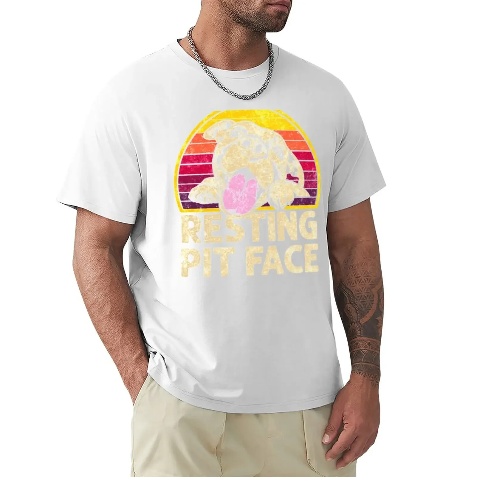 Dog Pitbull Rapping Pit Face Regalo Divertente Per Gli Amanti Di Pitbull T-Shirt Grafica Vestiti Estetici Confezione Di Magliette Da Uomo