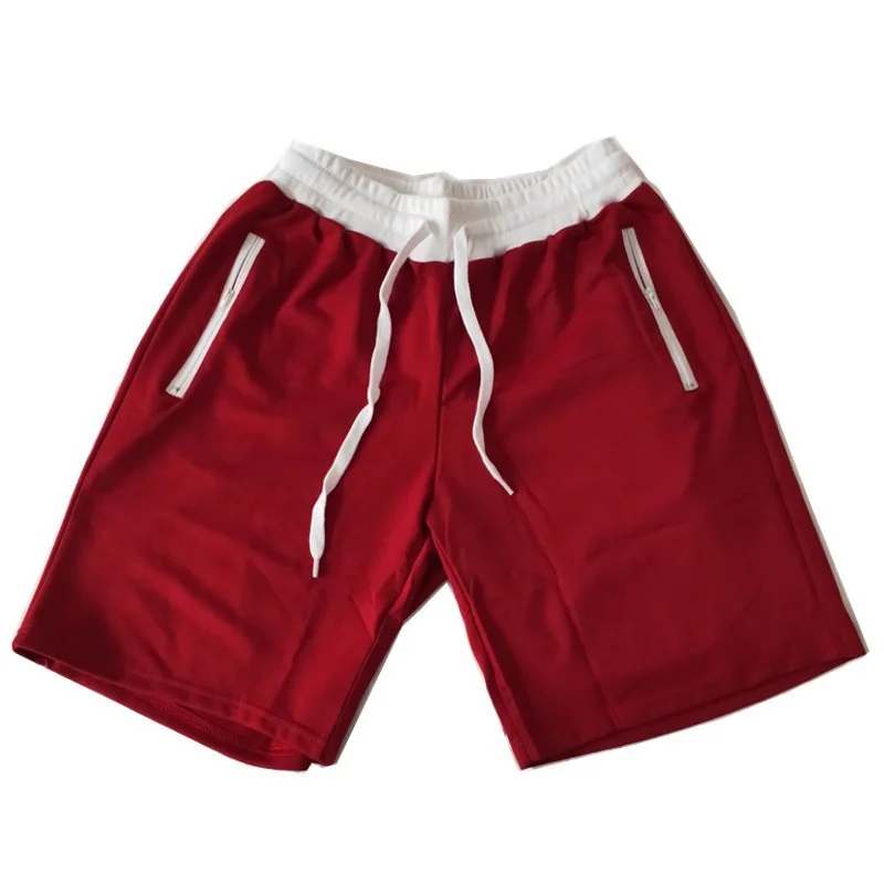 New Men's Sweatshirt Shorts Top Gym Men's Workout Pockets Zipper Bungee Cord and Beach Adult Summer Cropped Pants_viptrois.com