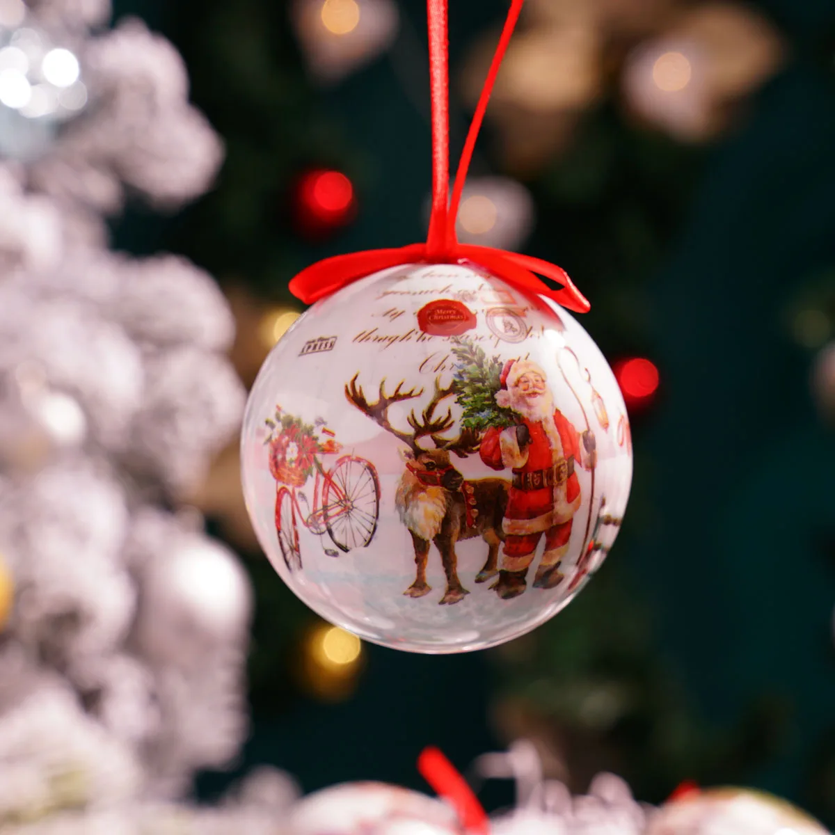 thumbnail image 1 of 1 pieza de bola roja navideña de alta calidad, colgante para árbol de Navidad, Feliz Navidad, bricolaje, para decoración del hogar, Feliz Año Nuevo 2024, Naviidad, 1 of 5