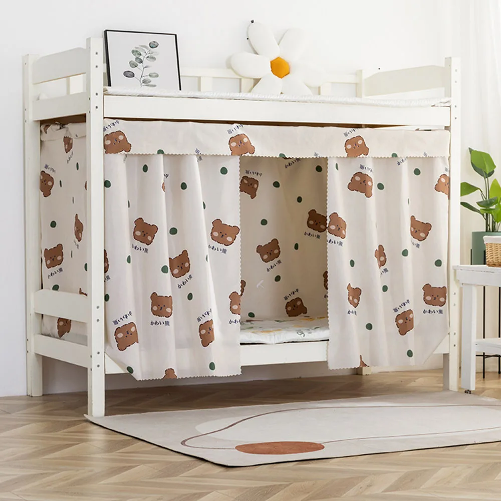 School Dormitory Bed Curtain Easy Install Non-fading Shaded Curtain For Dorm