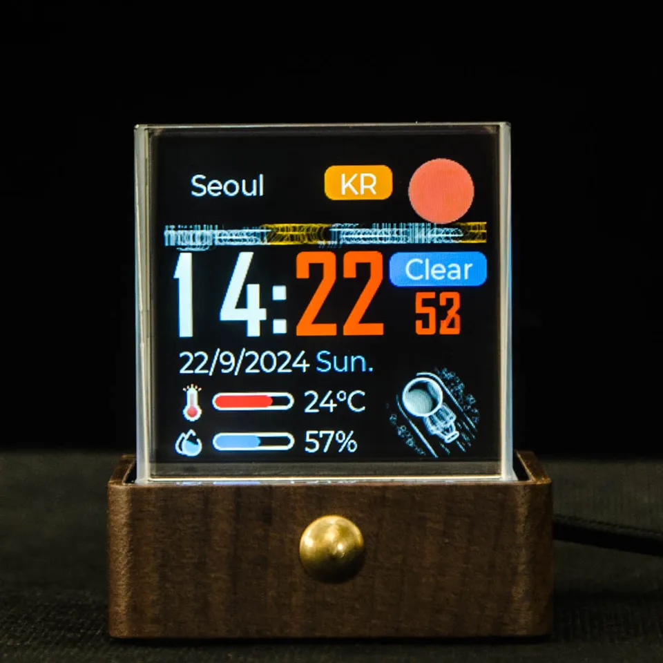 GeekMagic Cube-Max 날씨 시계가 포함된 빅 테크 크리스탈 디스플레이 주식 암호화폐 비트코인 ​​외환 가격 정보 선물용 -  AliExpress