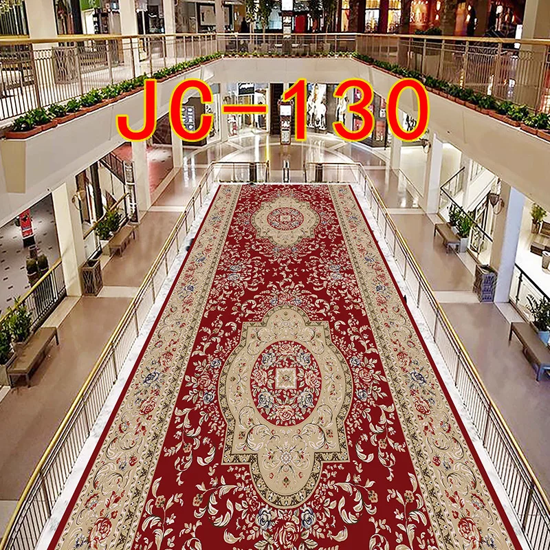 

Custom Made Long Hallway Carpets European Stair Corridor Carpet Wedding Hotel Carpet Area Runner Rugs Flower Non-slip Floor Mats