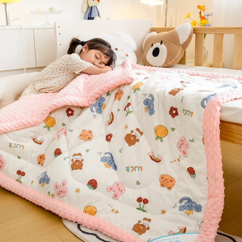 Baby Quilt Newborns 120x150cm Comfortable Soft Quilt Filler Inner For Kids Korean Cartoon Baby Crib Blanket Room Decor