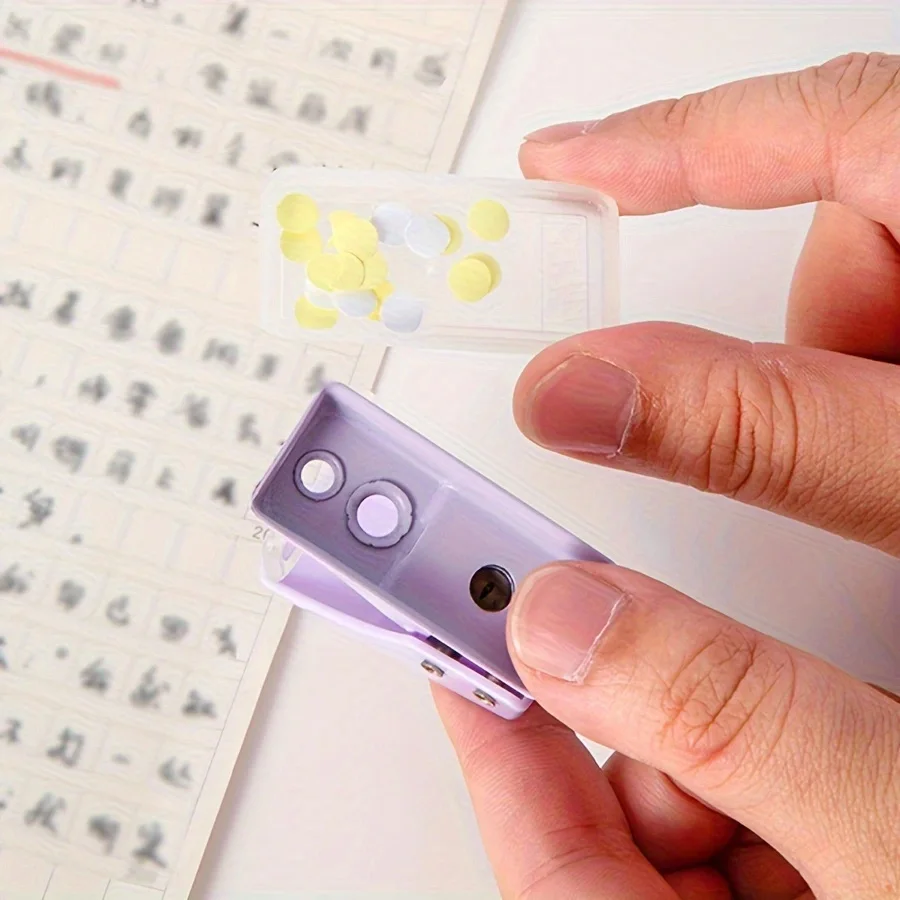 Mini Minimalist Hole Punch Scrapbook Paper Hole Punch Handheld Plastic Round Loose Binding Supplie 1pc