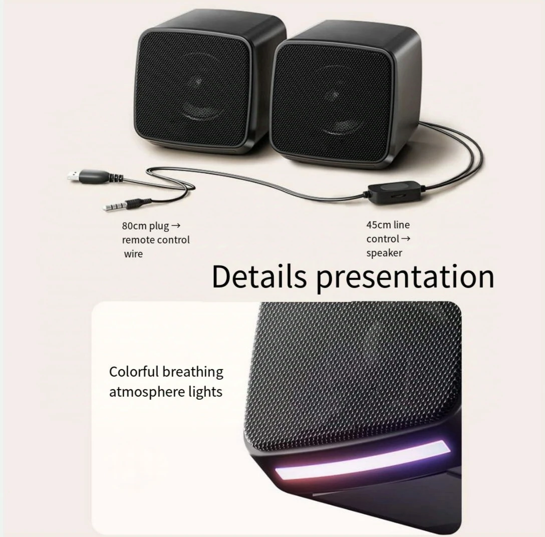 Home Computer Speaker 3D Surround Sound Desktop USB