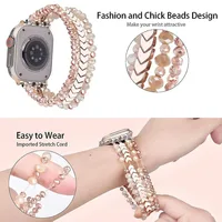 Bracelet lien perles Bracelet pour Apple Bracelet de montre pour femmes 38mm 40mm 41mm 42mm 44mm 45mm 46mm 49mm 6