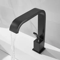 TOLM สีขาวเย็นและร้อนน้ําตกทองเหลืองสีดํา Chrome สีขาวอ่างล้างหน้าก๊อกน้ําก๊อกน้ําดาดฟ้าติดตั้งเดี่ยวน้ําตก TAP 3