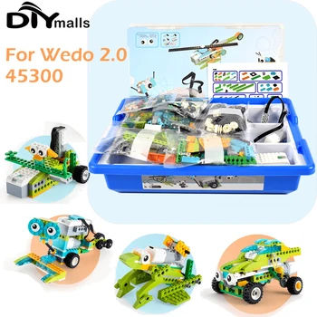 Set di costruzioni robotiche compatibile con i blocchi di costruzione Wedo2.0 Giocattoli educativi fai-da-te 45300 Robot di programmazione ad alta tecnologia senza scatola