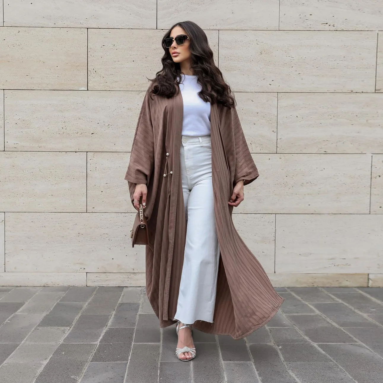 Eid Open Abaya Muslim Dress Turkey Stripe Abayas for Women Dubai Kimono Femme Musulmane Modest Islamic Clothing Moroccan Kaftan