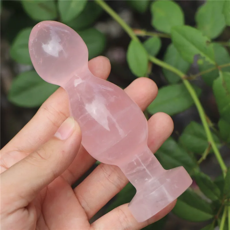 

12cm Natural Crystal Quartz Massage Wand Gemstone Rose Quartz Yoni for Women Health Smooth Polished Healing Stone