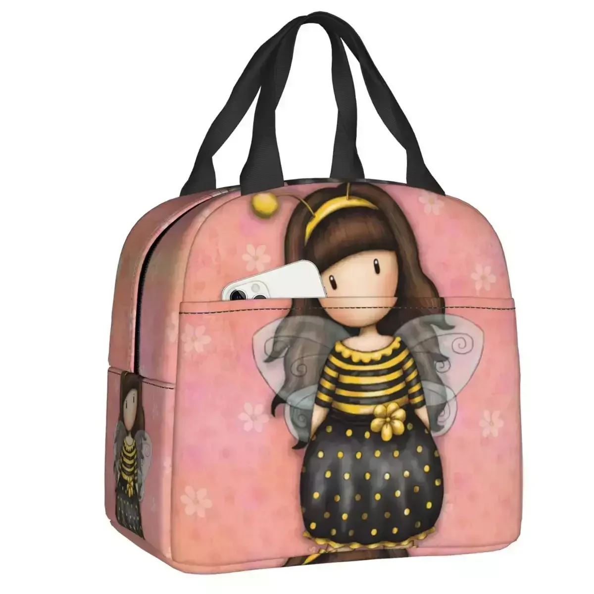 

2024 New Bee Loved Santoro Gorjuss Insulated Lunch Tote Bag Cartoon Girl Resuable Cooler Thermal Bento Box Work School Travel