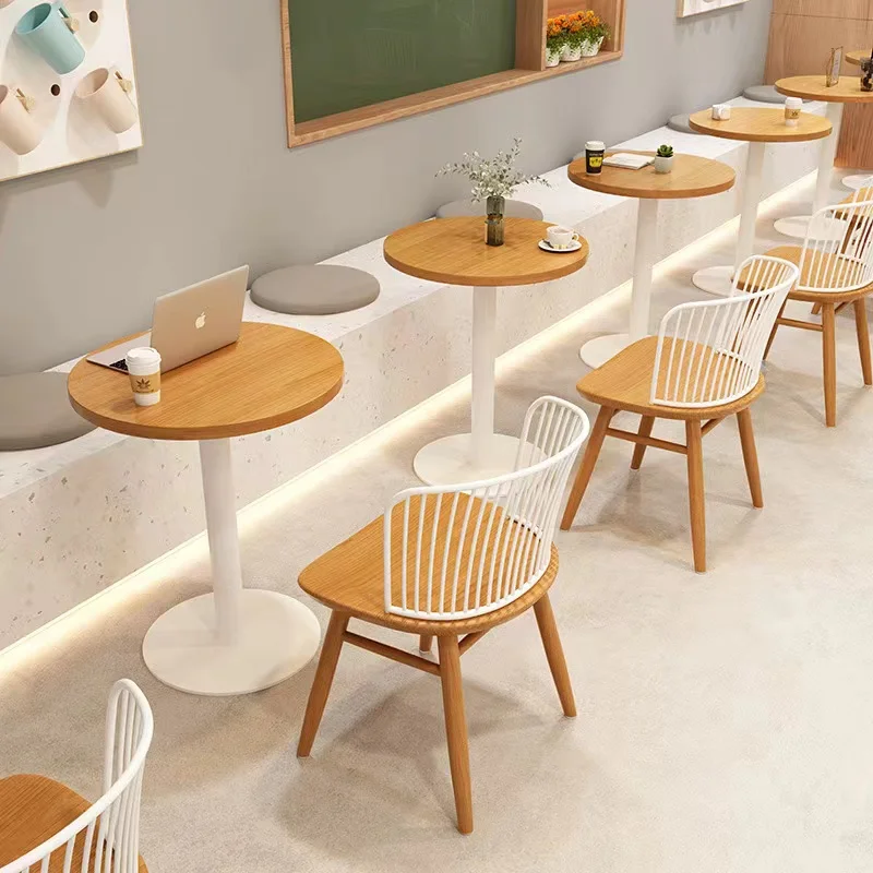 Luxury Light Style Restaurants Cafe Metal Chair for Bubble Tea Shops Hotels Malls Table and Chairs Set