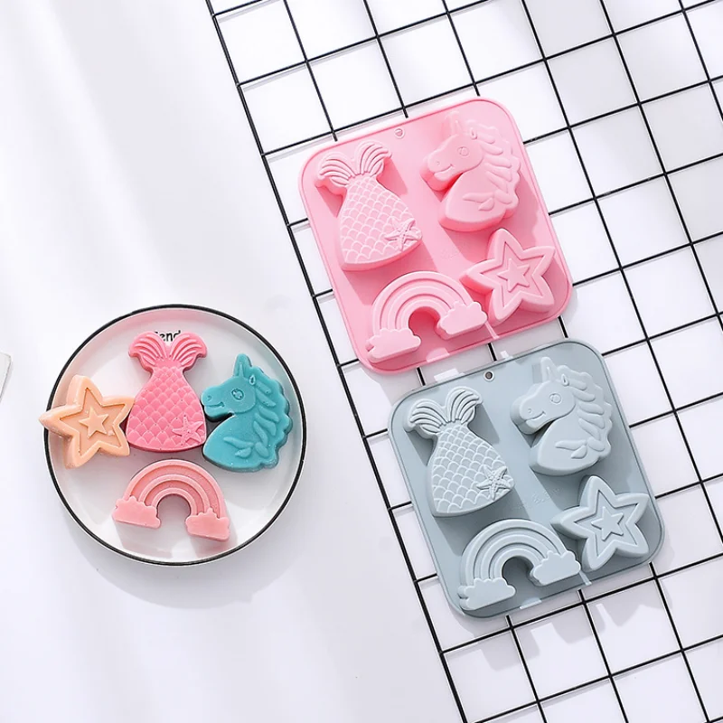 DIY Multi Style Fruit Ice Cube Silicone Mold Strawberry Chocolate Cake  Candy Fudge Baking Tool Watermelon Soap Candle Mould Gift