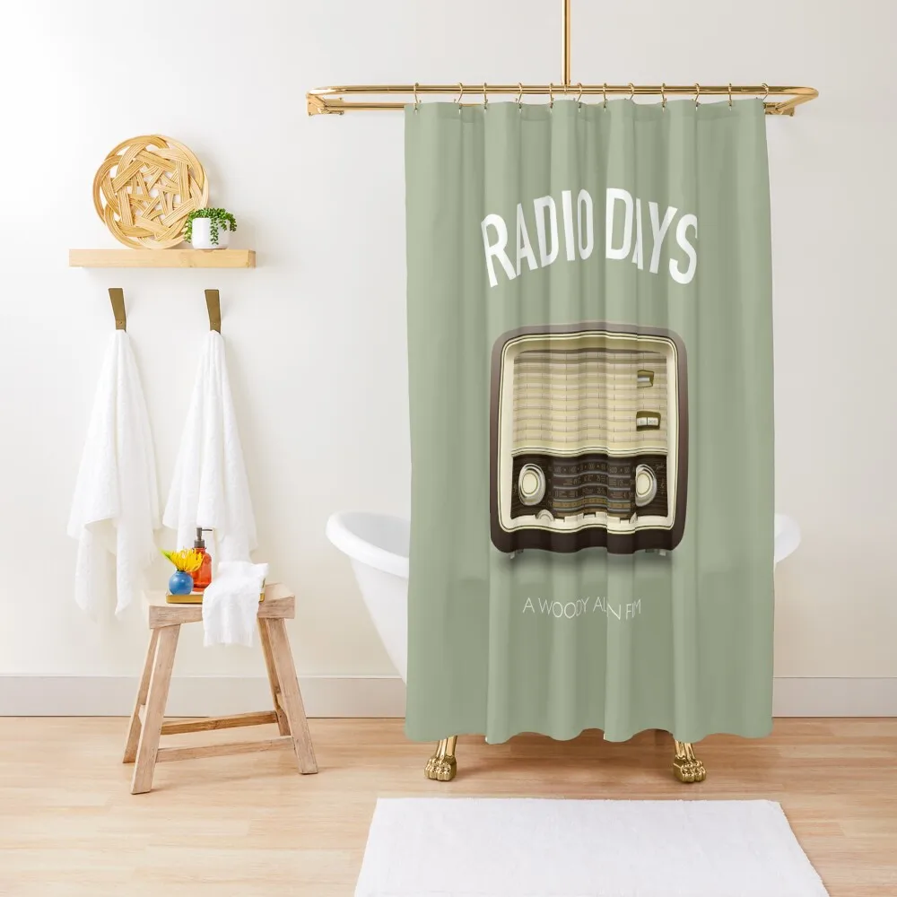 Radio Days - Alternative Movie Poster Shower Curtain Waterproof Fabric Shower Shower For Bathrooms Curtain