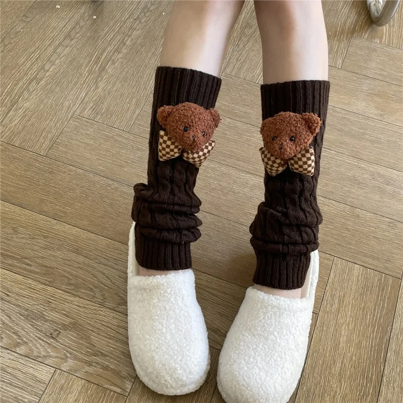 Description Picture 5 of itemNew Lolita Leg Warmers Japanese Women Gothic Long Socks Ribbon Leggings Gaiters Knee Goth Winter Sock Knitted Cuffs Ankle Warmer