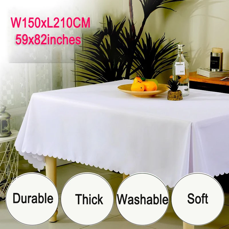 White Rectangle Polyester Tablecloth Overlay Wedding Christmas Baby Shower Birthday Events Banquet Decor Table Cloth