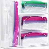 4 Layers Cleaning Storage Organizer Acrylic Food Storage Bag Organizer Storage Holder Zip Lock Bag Container Organizer Sand Bag 1