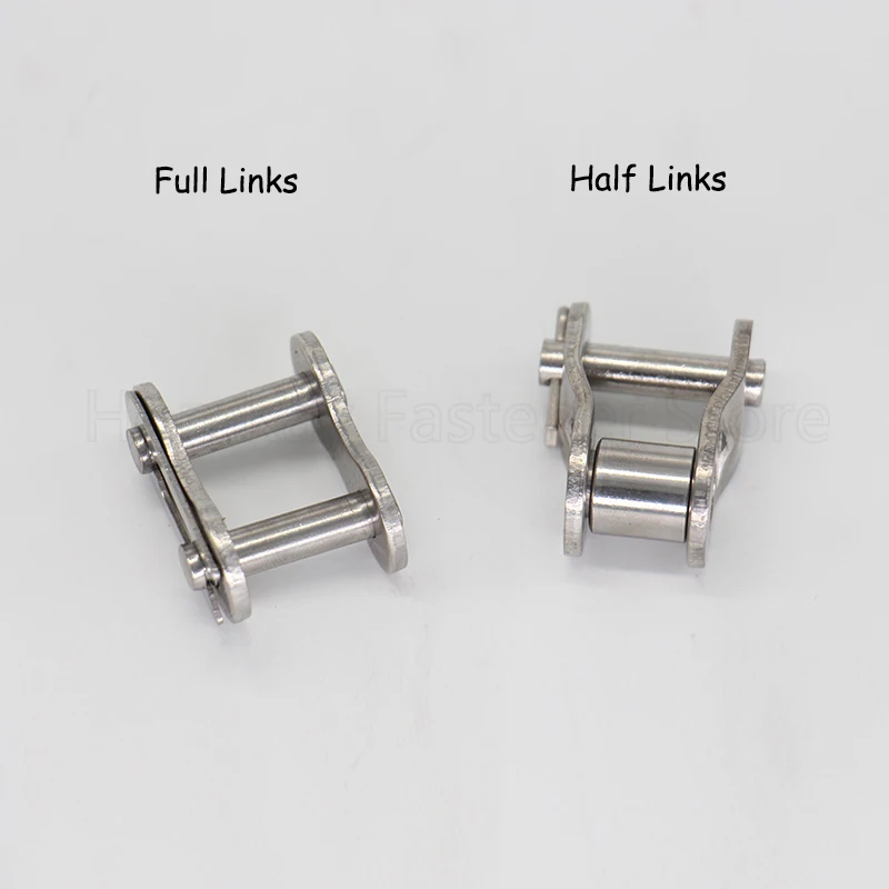 Roller Chain Links 304 A2 Stainless Steel 04C 05B 06B 06C 08A 08B 10A 10B 12A 12B 16A 16B 20A #25 #35 #40 #50 #60 #80 #100 motorcycle chain link industrial drive chain