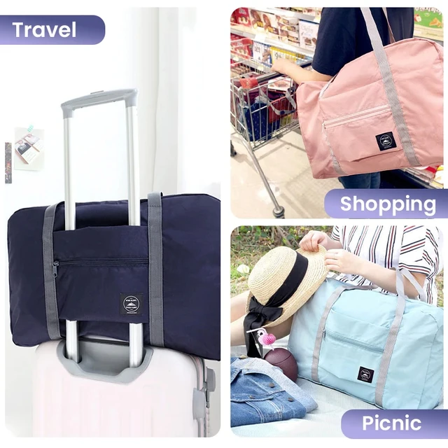 Sac de voyage pliable pour compagnie aérienne, sac à main pour femmes et filles, léger, grande capacité, sport, week-end, voyage de nuit 3 Sac de voyage pliable pour compagnie aérienne, sac à main pour femmes et filles, léger, grande capacité, sport, week-end, voyage de nuit 3