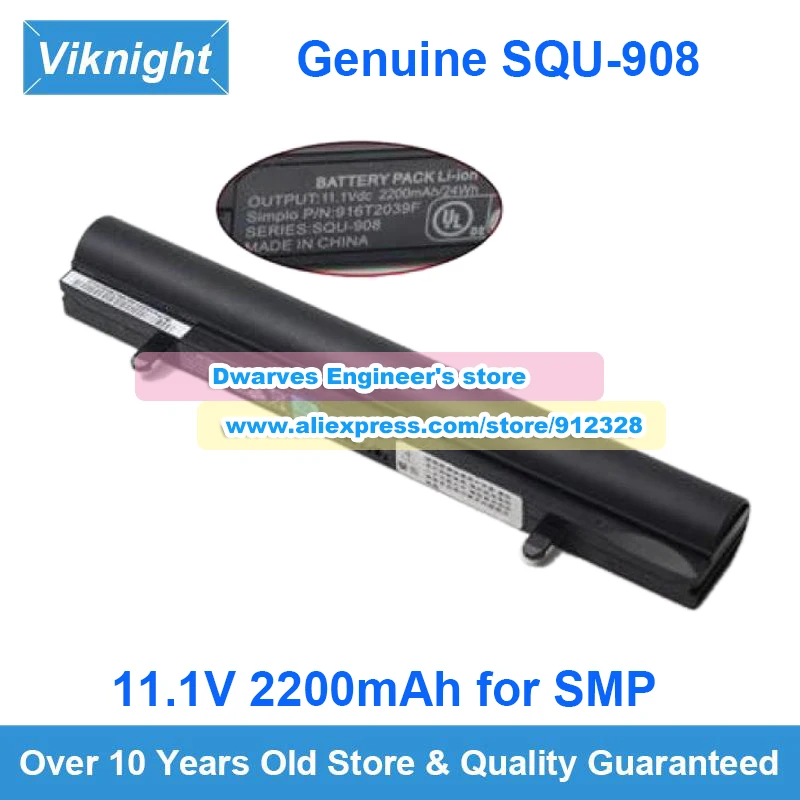 

Genuine SQU-908 Battery 916T2047F 11.1V 2200mAh for SMP Q130V D2 Q130X Q130Y Rechargeable Li-ion Laptop Battery