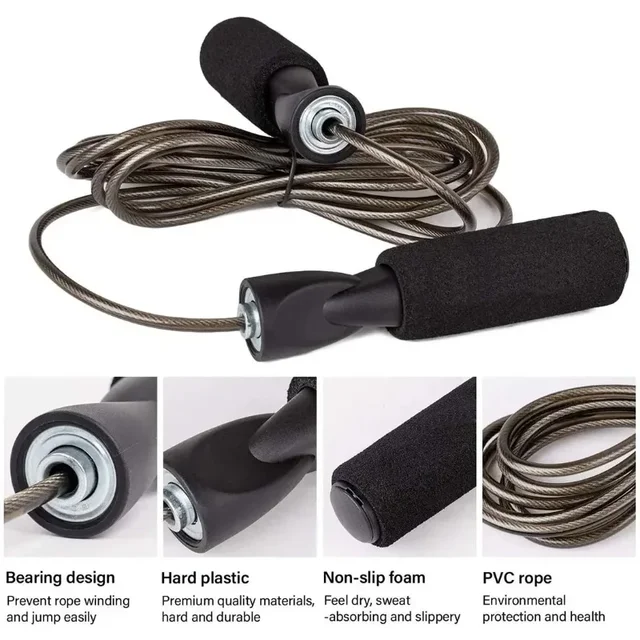 Steel Wire Skipping Rope Adjustable Length and Speed Skipping Rope Fitness Children's and Adult Sports Portable Sports Training 5