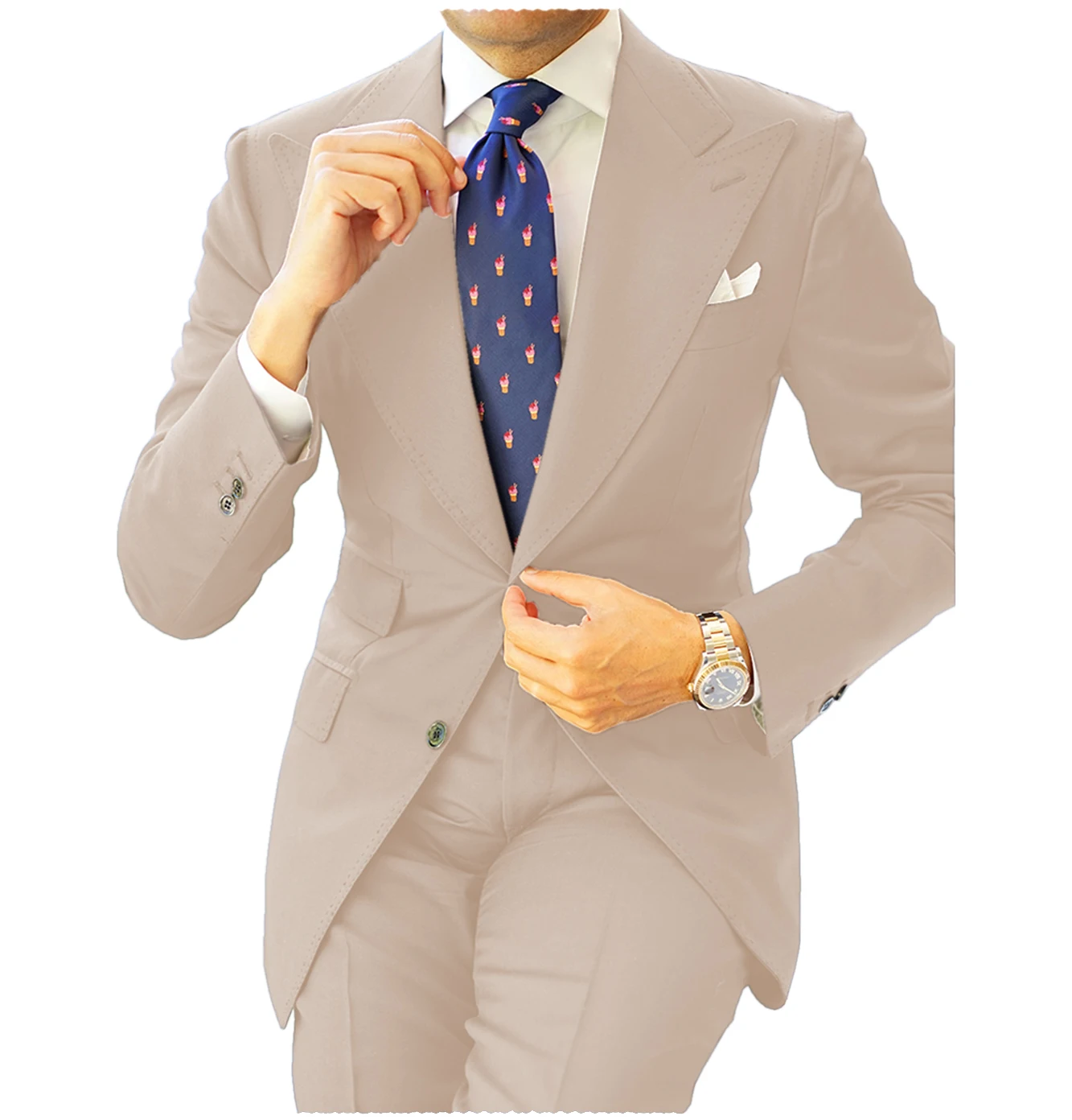 Classic Men Suits 2 PCS Navy Blue Slim Fit Business Tuxedos for Formal Wedding Suit Blazer Groom Suit Peak Lapel formal suit business men clothing