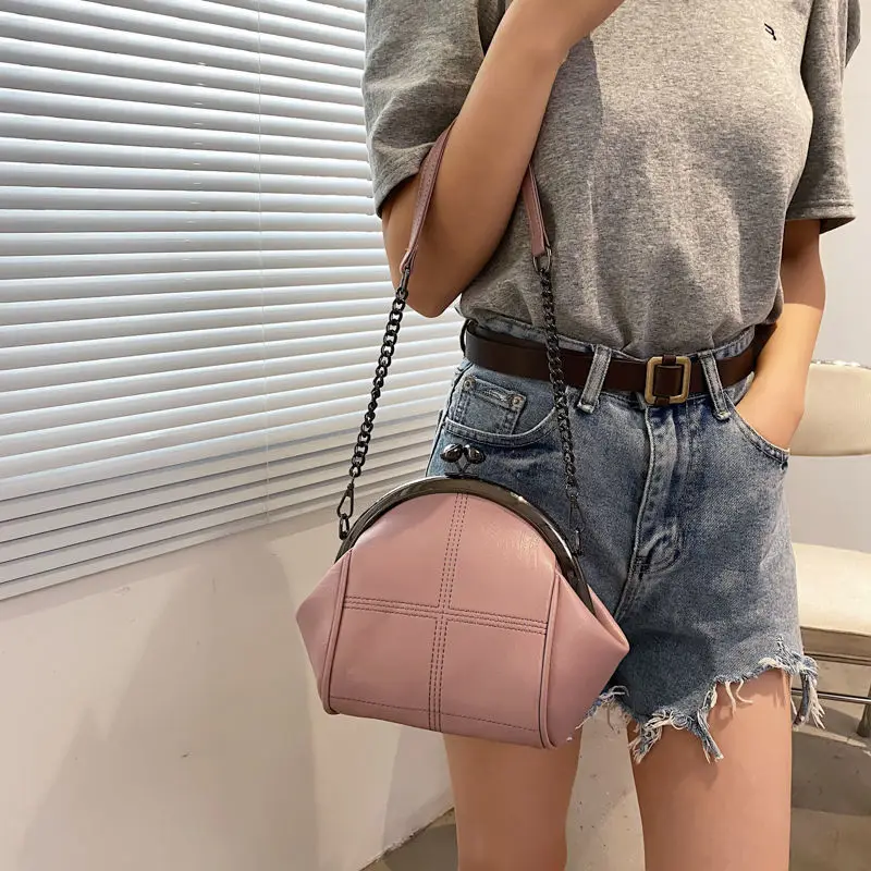 Two Straps Shell Lock Bag Chain Women Shoulder Crossbody Bags PU Leather Tote Women's Handbags Purses crossbody bag women handbags leather shoulder bag pu crossbody bag