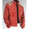 Rare Classic MJ MICHAEL JACKSON CUSTOM Classic Beat It MV Red Zipper Leather Jacket 3
