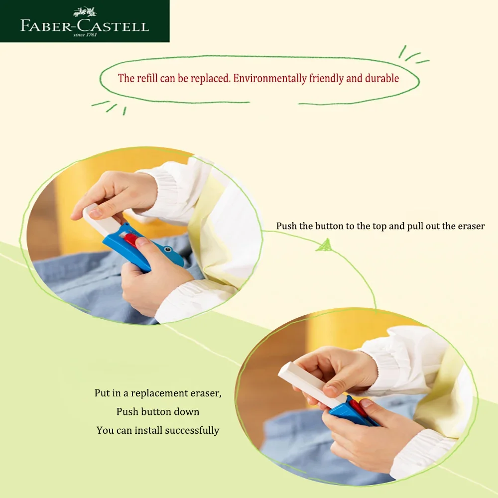 Faber-Castell Kawaii Design Push-pull Erasers Student Correction Tool Kids School Supplies Gift Creative Stationery 4