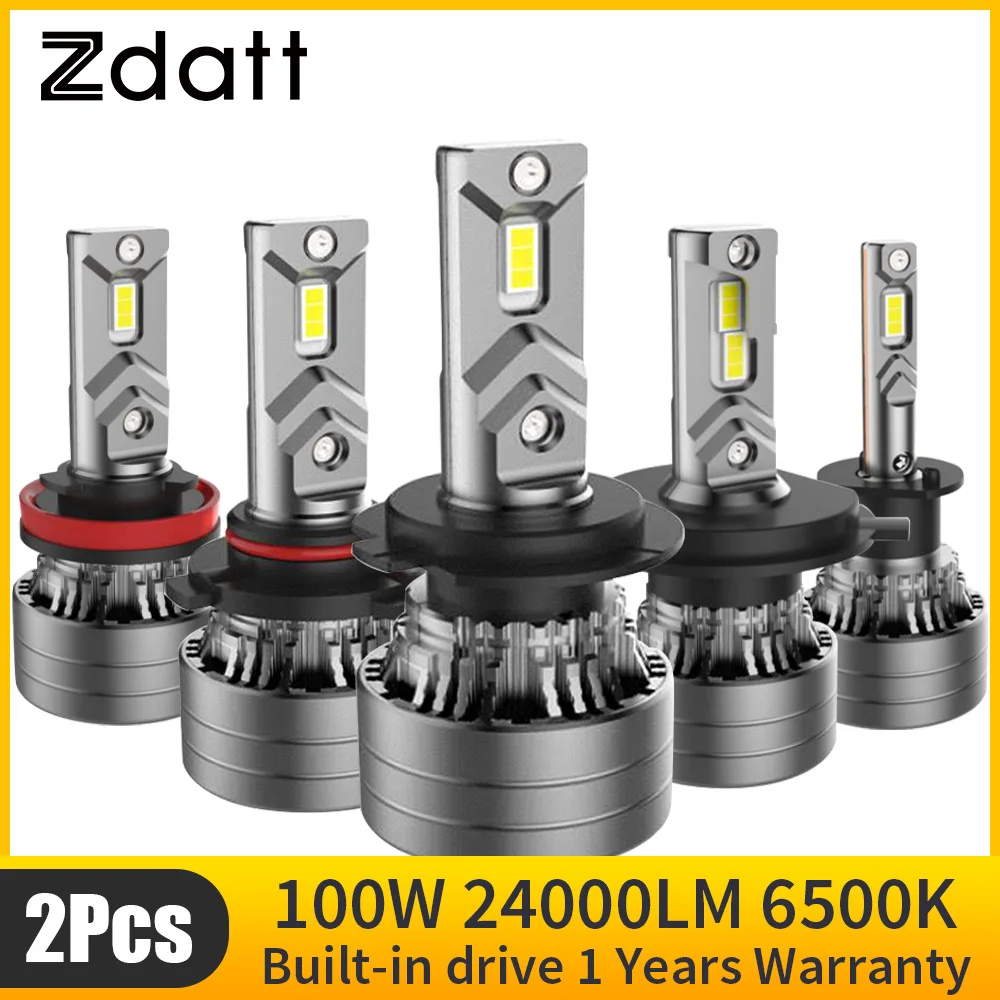 

Zdatt High Power H1 H4 H7 Led Canbus H11 Led Headlight Bulb 6500K Turbo 24000lm 12V H8 9005 HB3 9006 HB4 Fog Lights For Car