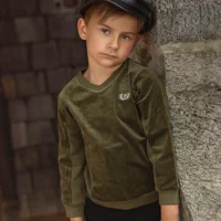 Collection de vêtements pour enfants en velours côtelé smocké Ali Plus 2026 AW : Blazer pour garçon, robe pour fille, short à bretelles pour bébé fille et garçon, chemise pour enfant, jupe 4
