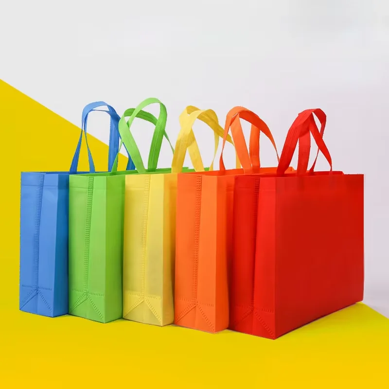 10PCS Thickened Nonwoven Tote Bags Wholesale Customized LOGO ECO-friendly Clothes Shoes Packaging Bags Gift Bags Shopping Bags 5
