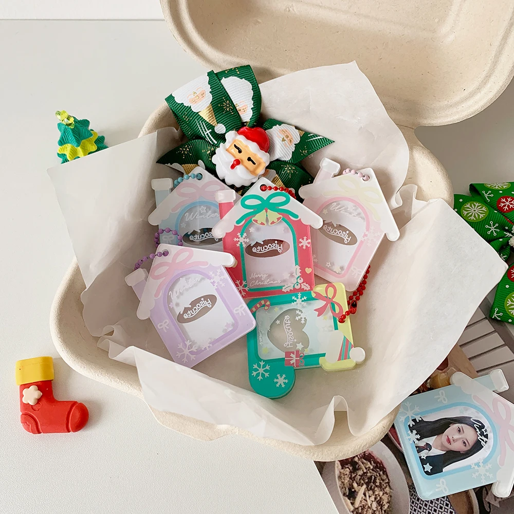 Christmas cartoon decoration small pendant keychain picture frame pendant star card brick 4