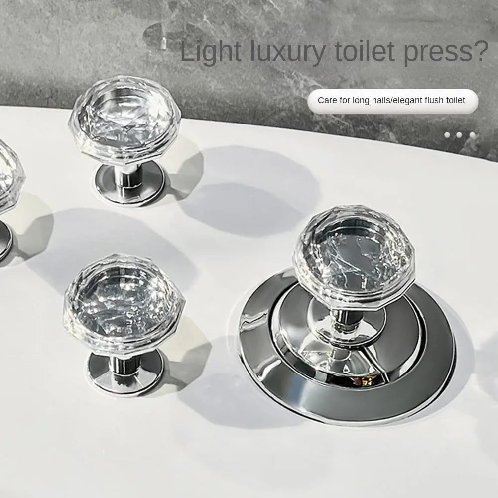 Plastic Heart Shaped Toilet Tank Button Universal Labor-saving Furniture Handle Transparent Toilet Tank Button Aid toilet flush button